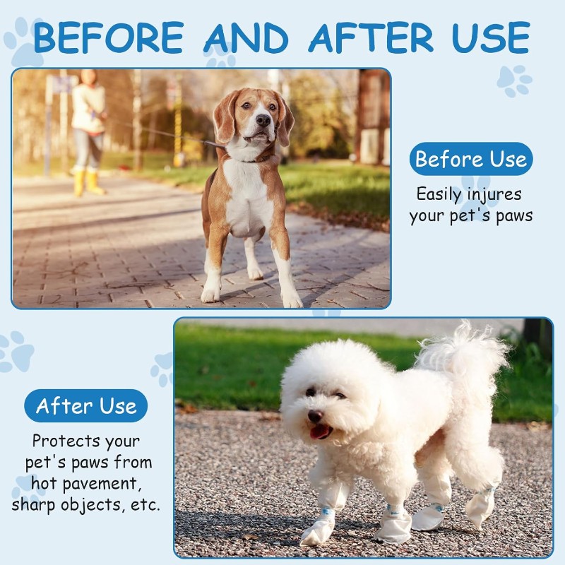 Dog Booties Paw Protector - 【CHRISTMAS】 Wegwerpoverschoenen voor huisdieren - Niet-geweven,