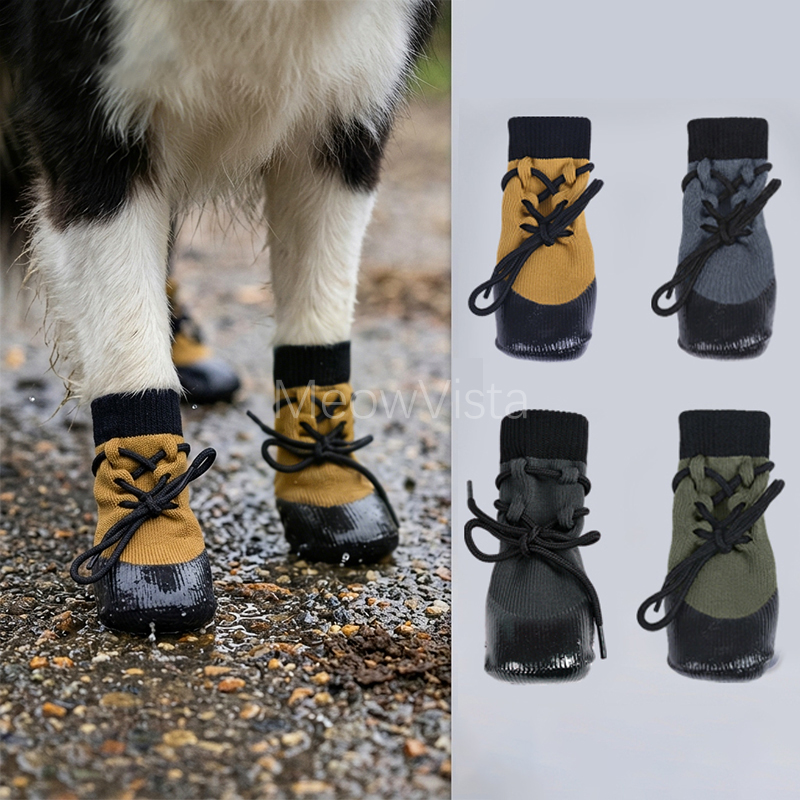 Dog Booties Paw Protector - Waterdichte hondenschoenen voor buiten met antislipzool,