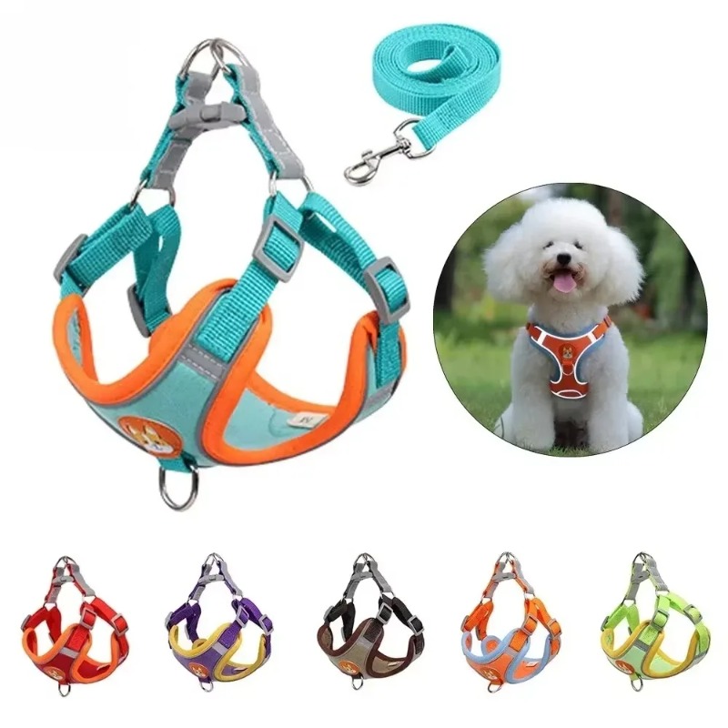 No Pull Dog Harness - Geen Trek Hondentuig Set met Aanlijnriem