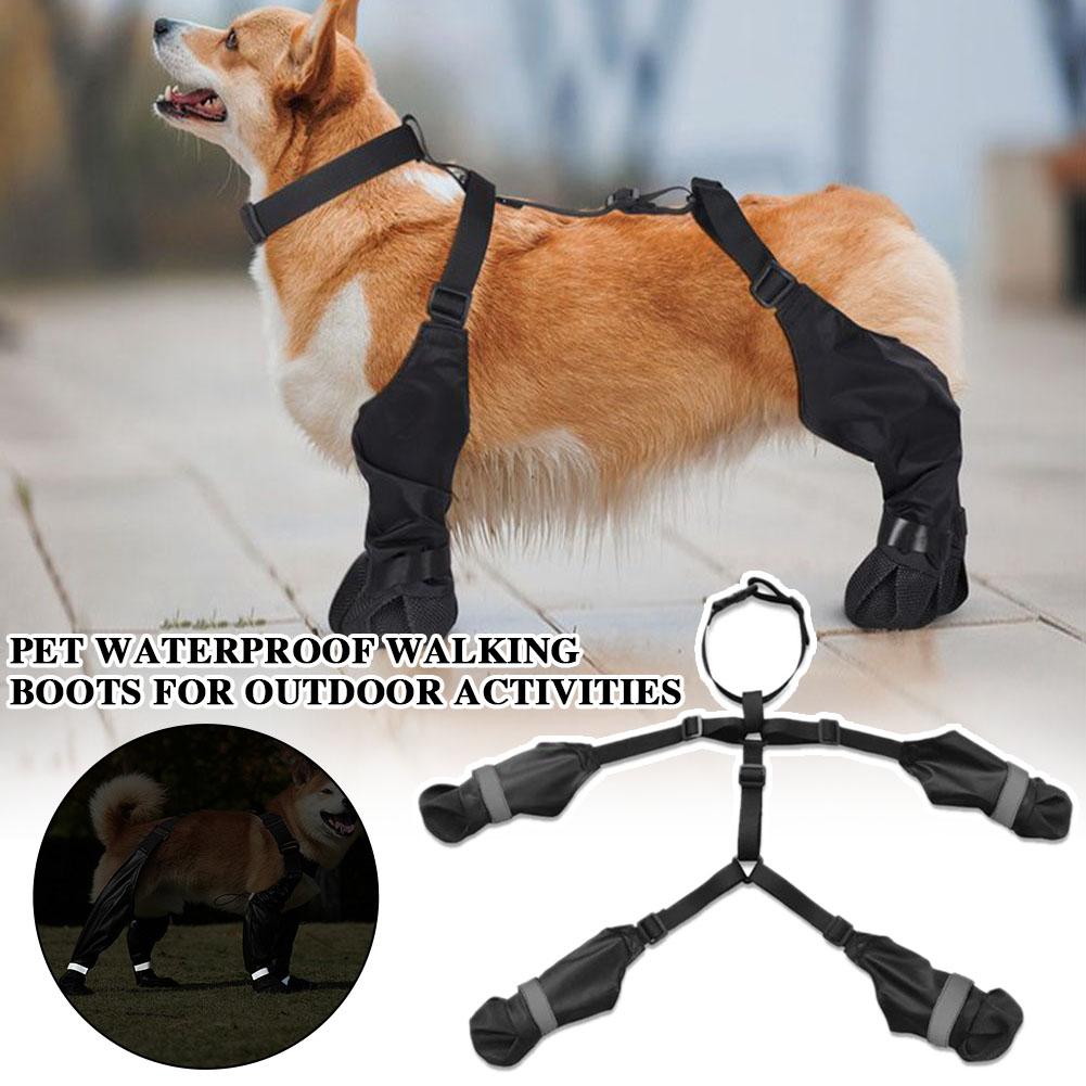 Dog Booties Paw Protector - Hondenlaarzen met bretels, waterdichte hondenschoenen, pootbeschermers