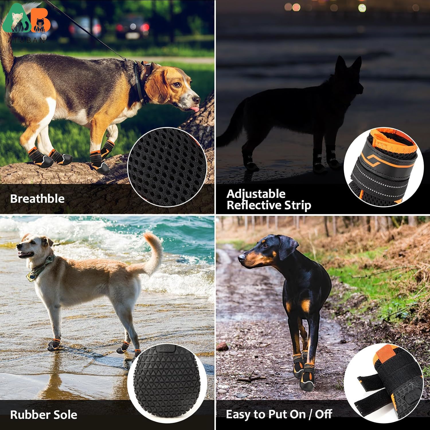 ATUBAN Hondenschoenen voor hon - Dog Booties Paw Protector recensie en prijs