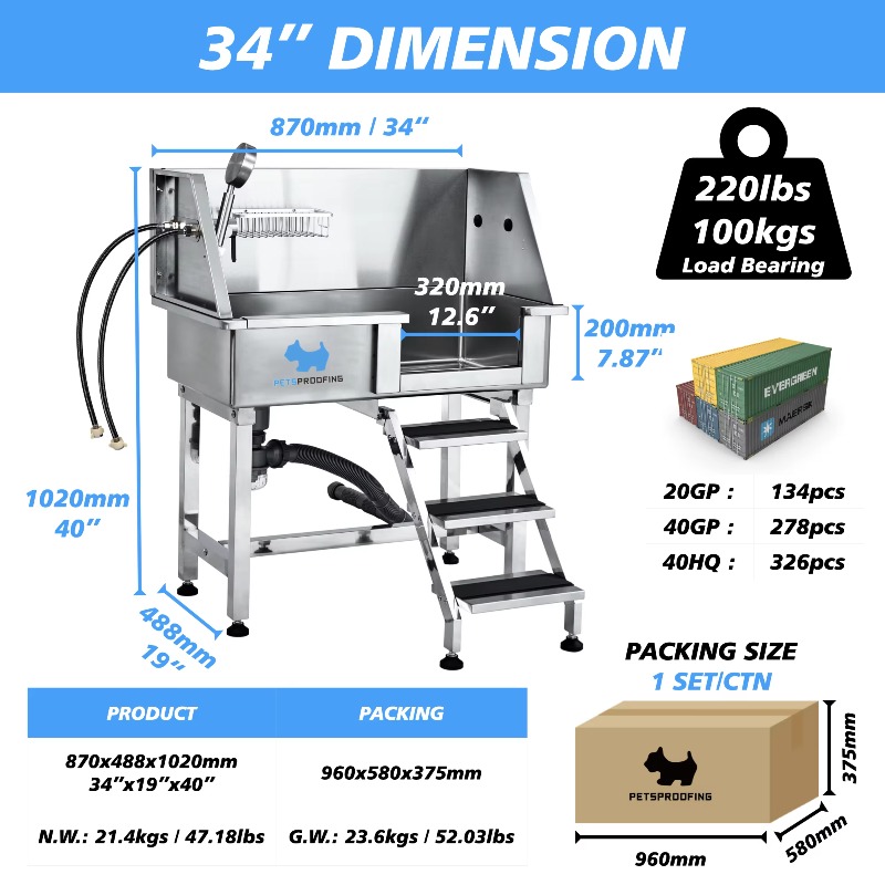 2026 RVS kleine hondenbadkuip, - Pet Supplies Wash Station recensie en prijs